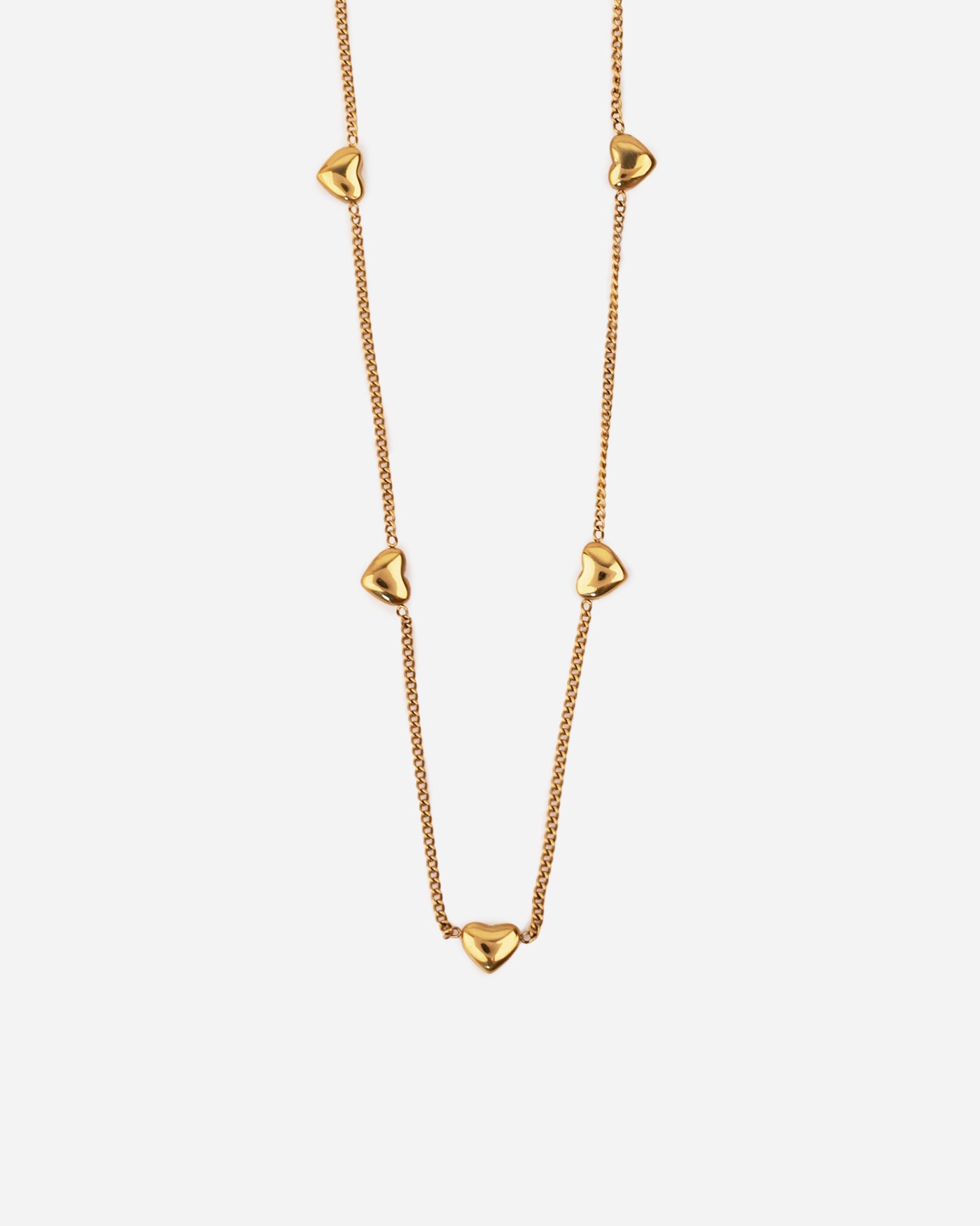 Hearts Silver Charm Necklace