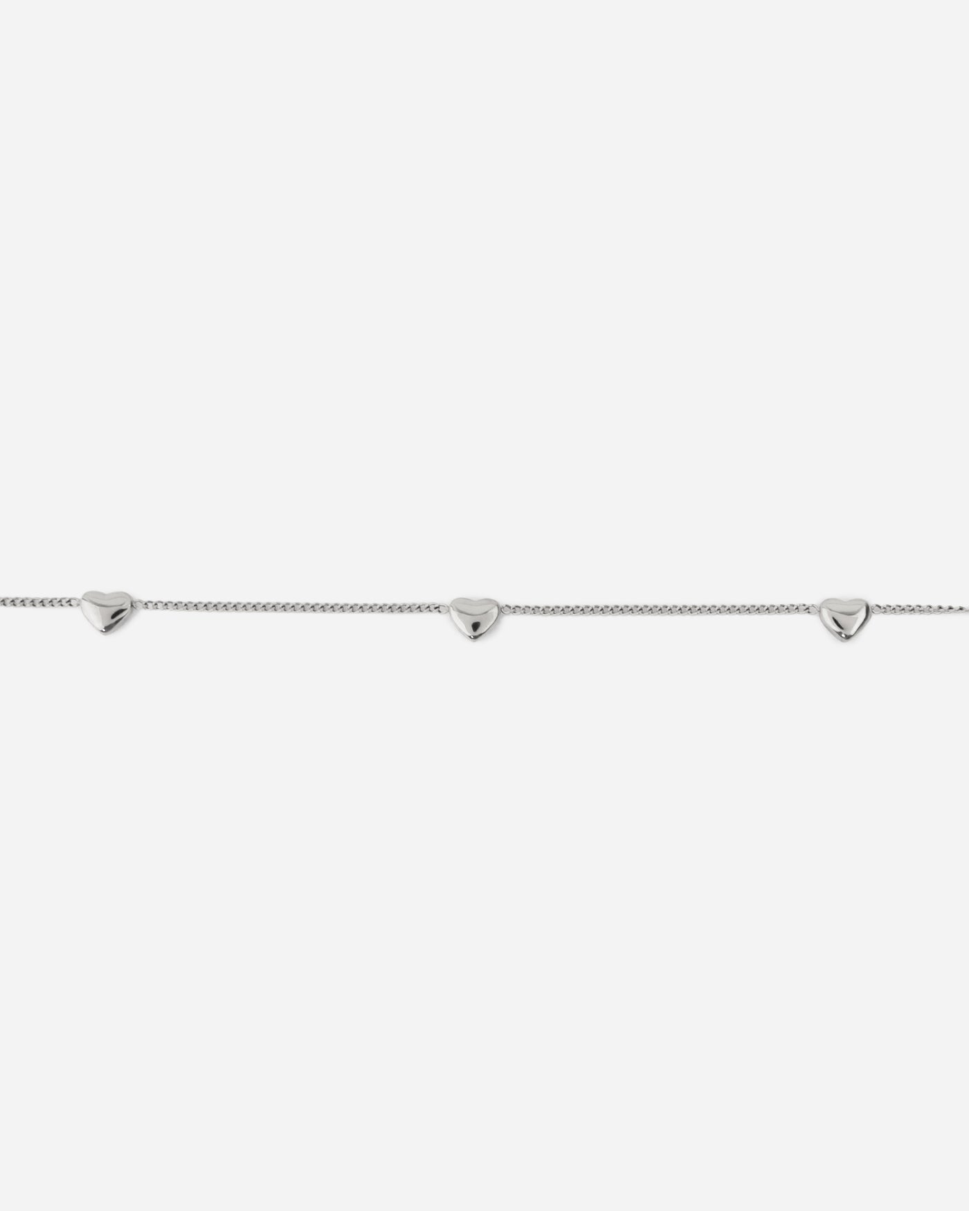 Hearts Silver Charm Necklace