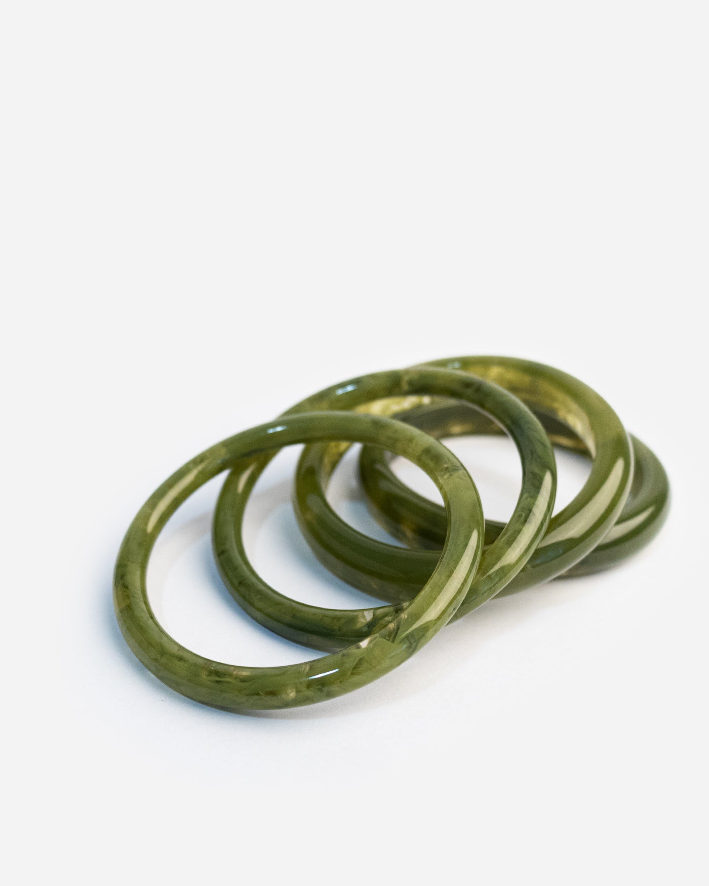 Olive Resin Stack Bangles
