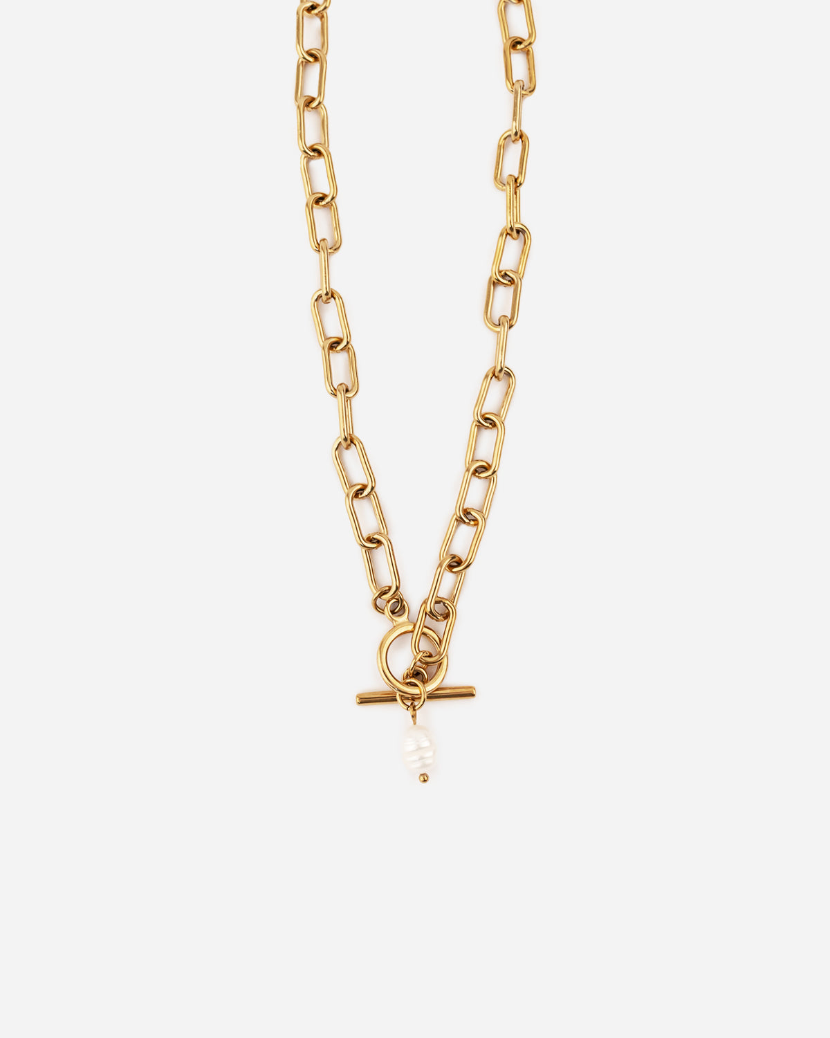Natural Pearl Paperclip Chain