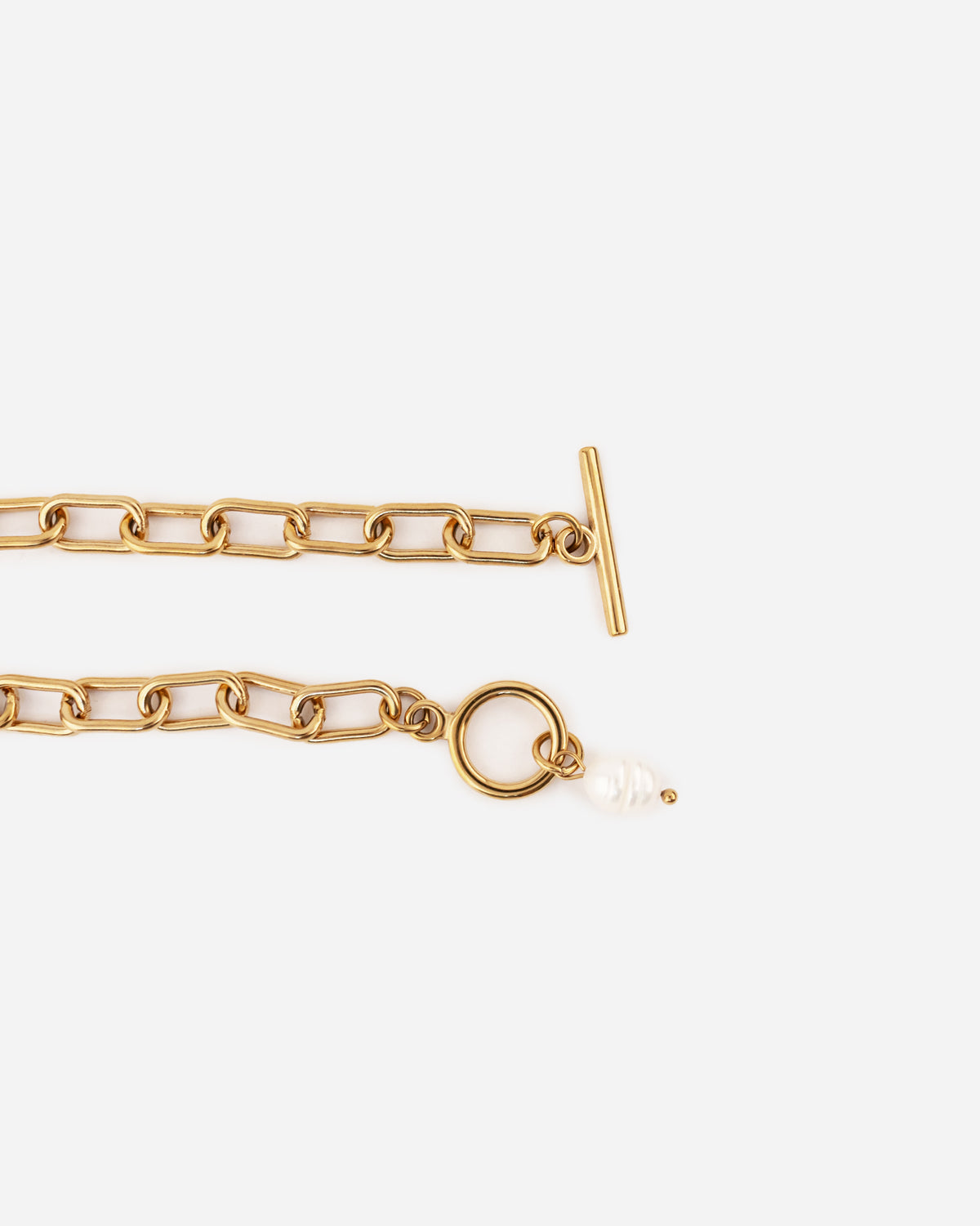 Natural Pearl Paperclip Chain