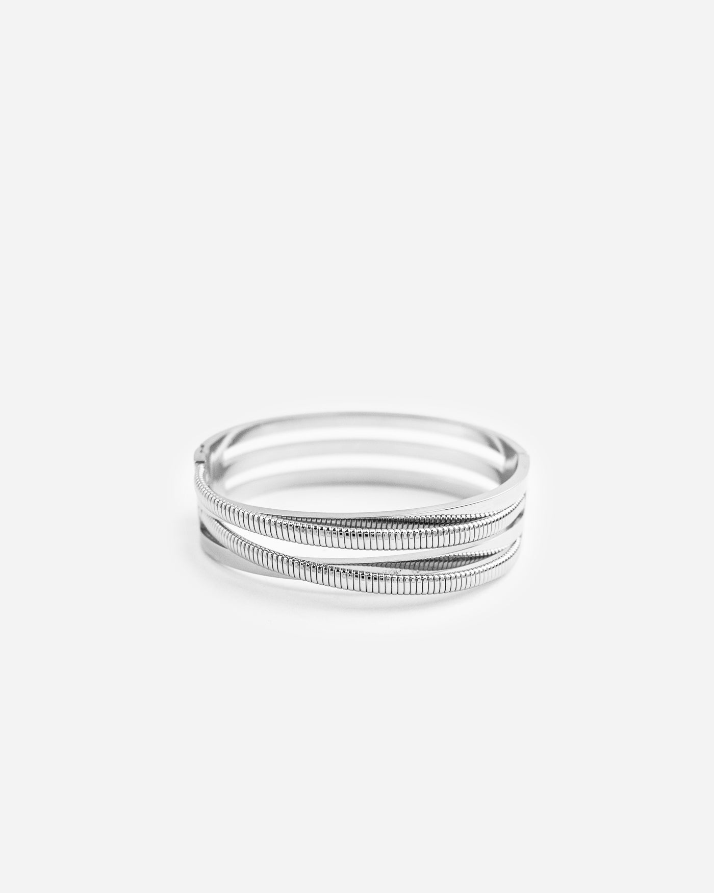 Snake Chunky Silver Bangle