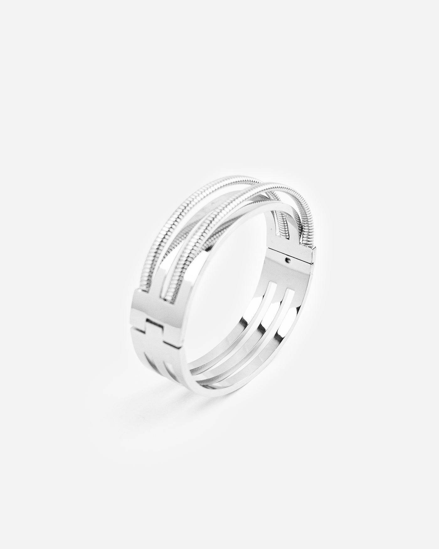 Snake Chunky Silver Bangle