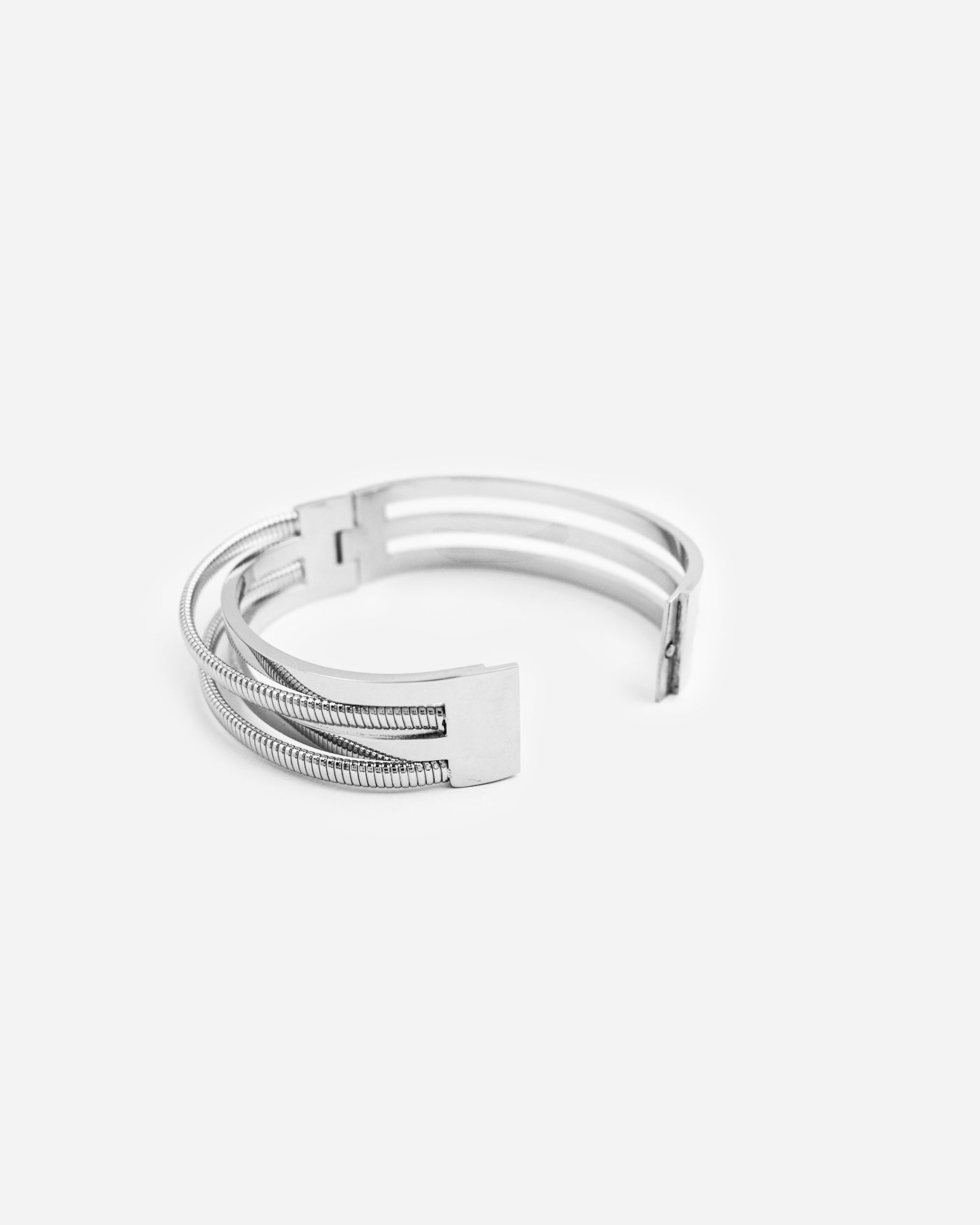 Snake Chunky Silver Bangle