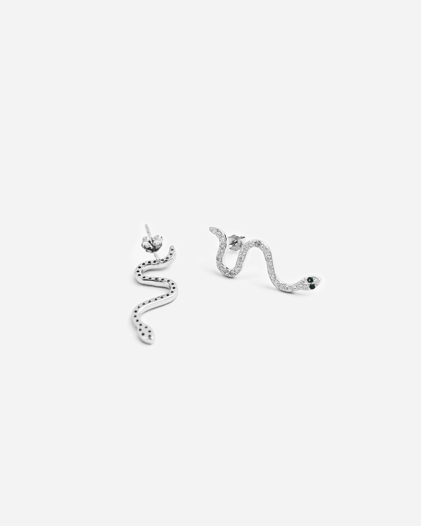 Emerald Eye Serpent Earrings
