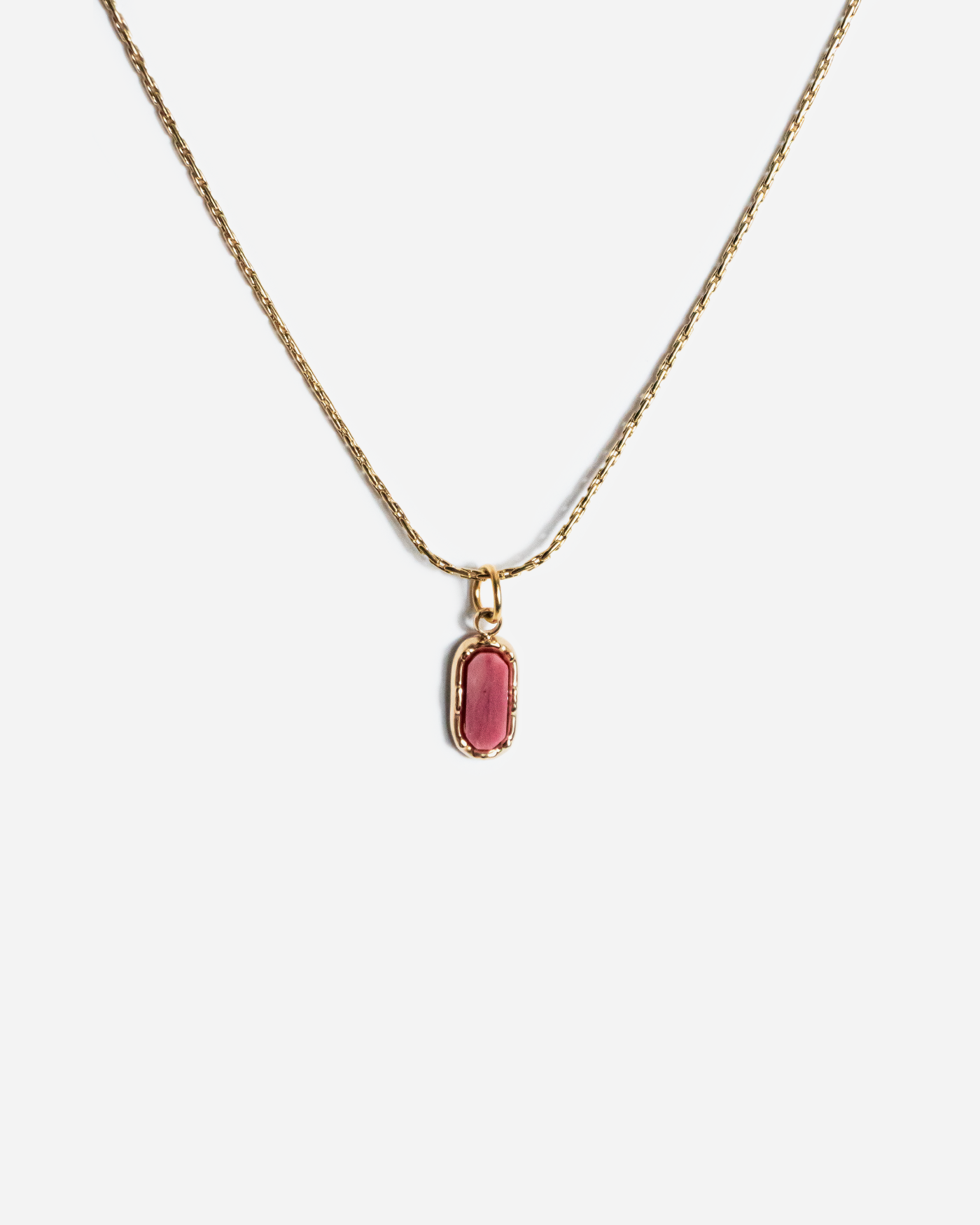 Peony Pink Stone Pendant Necklace