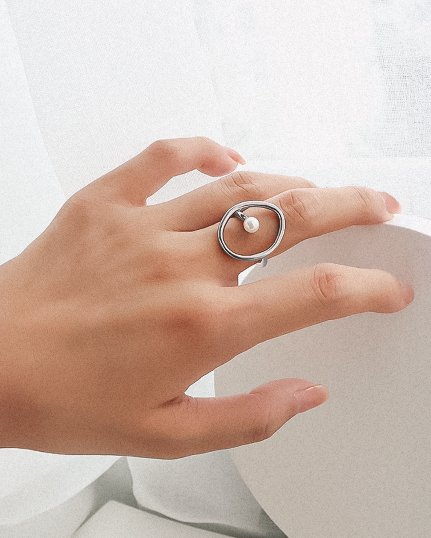 Pearl Halo Ring